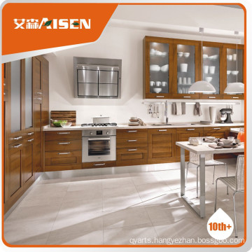 Professional mould design solid wood kitchen cabinet furniture